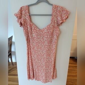 Hurley Orange and White Daisy Dress